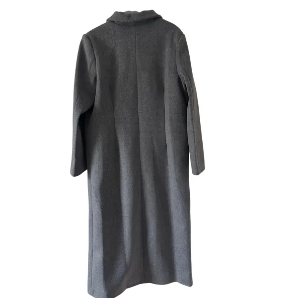 NWT Hot Fashion Gray Long Wool Blend Coat Double Breasted Maxi Coat M - Image 12