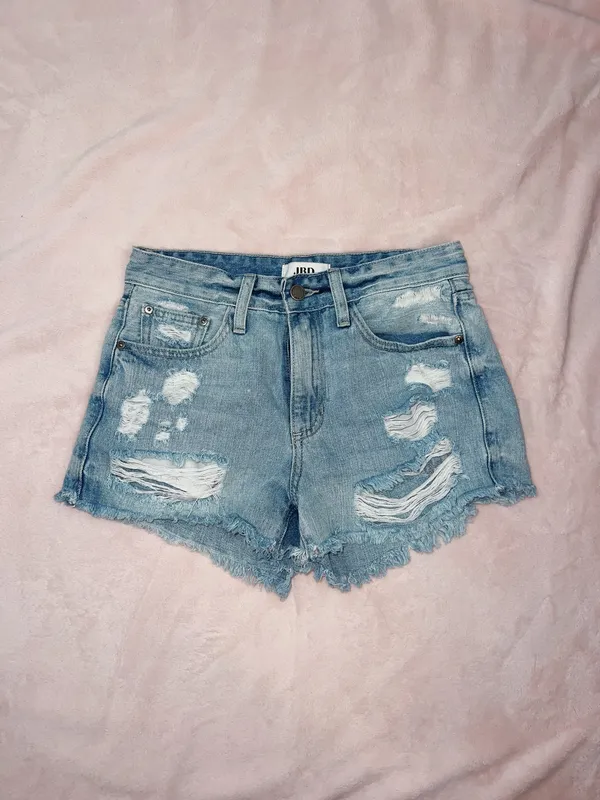 Boutique Light Wash Denim Shorts - Image 2