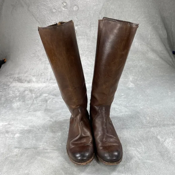 Frye Melissa Riding Boots Womens 8B Brown Leather Stud Back Zip - Image 5