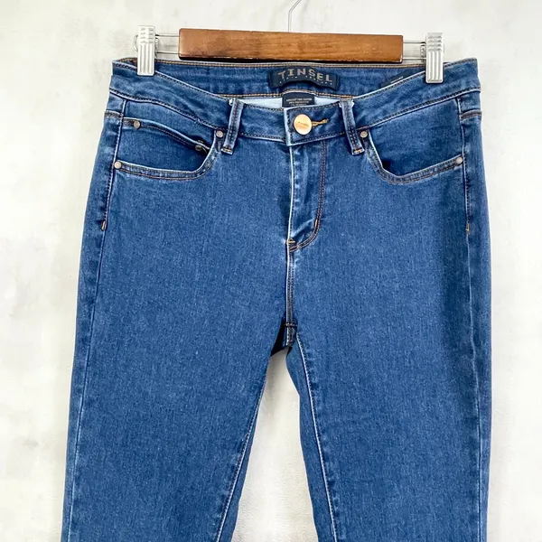 Tinsel Women Jeans 27 Flare Bootcut Stretch Denim Y2K‎ Retro 70s Festival Indie - Image 2