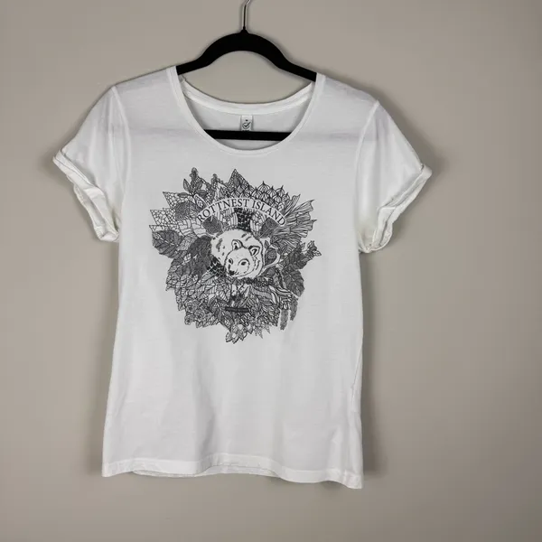 Earth Positive Rottnest Island Friendly Quokka White Women's Sz M Organic Cotton - Image 8
