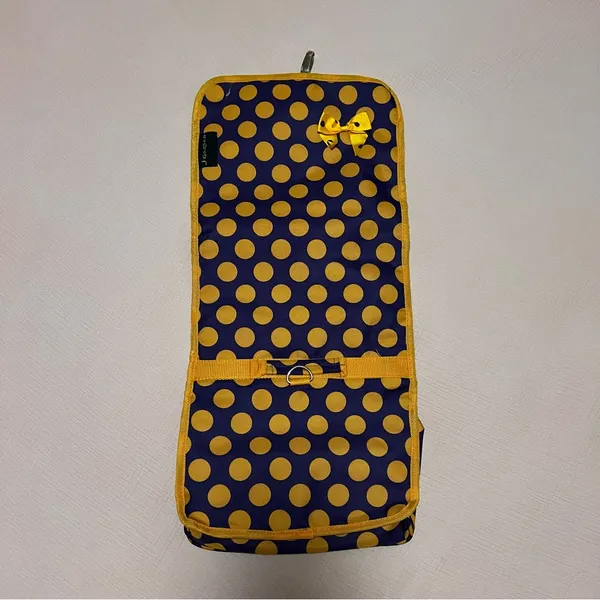 J Garden Purple Gold Polka Dot Makeup Case Accessories Toiletries Travel Bag - Image 4