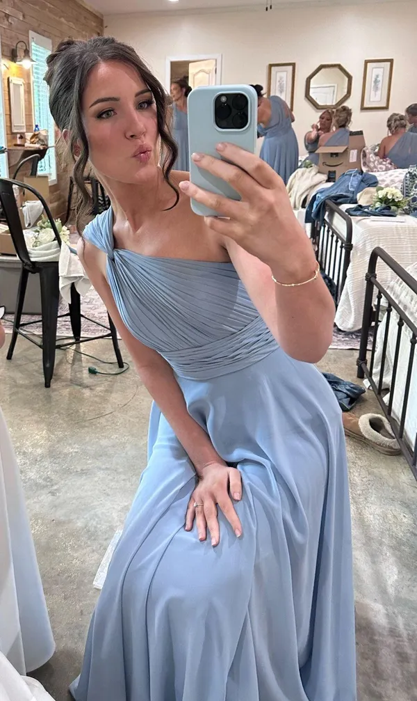 Bridesmaid Dress Azazie Dusty Blue - Image 2