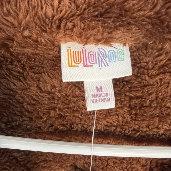 Lularoe Size-M Nancy Half Zip Pullover Chocolate Brown Pockets Sweater - Image 3