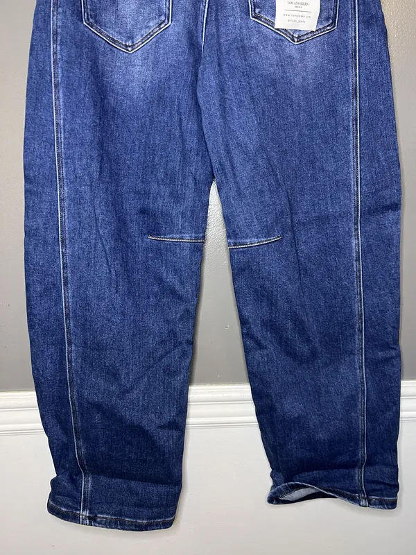 RISEN Tapered Jeans Womens 11/30 Blue Dark Wash High Rise Relaxed Stretch Denim - Image 9