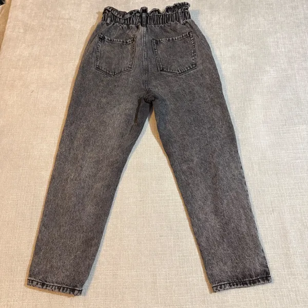Vervet Paperbag Waist Mom Jeans Size 27 Black‎ Acid Wash High Rise Vintage Retro - Image 2