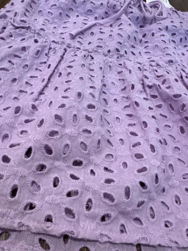 LILAC EYELET LACE MINI SKIRT Purple - Image 2