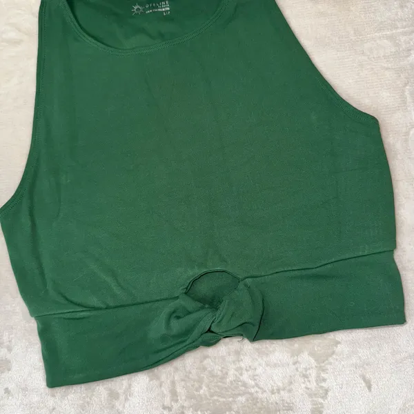 Aerie Green Twist Front Crop Top - Image 7