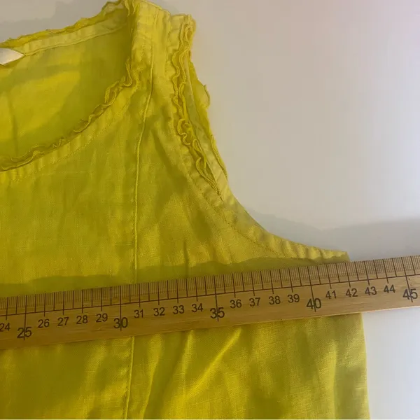 Women's Sleeveless Lime Yellow Summer linen Midi Dress Coastal‎ Beach Breathable - Image 9