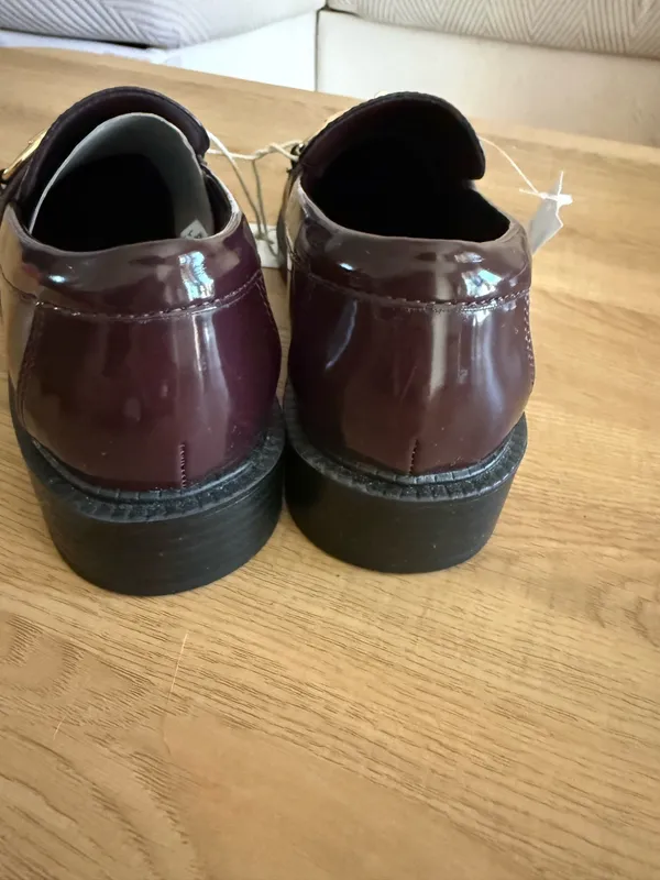 American Eagle Horsebit Loafers | Glossy Burgundy Oxblood | Size 6 | Brand New - Image 10