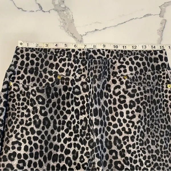 Ladies Michael Kors Snow Leopard Ponte Pants Pull-On Leggings L - Image 9