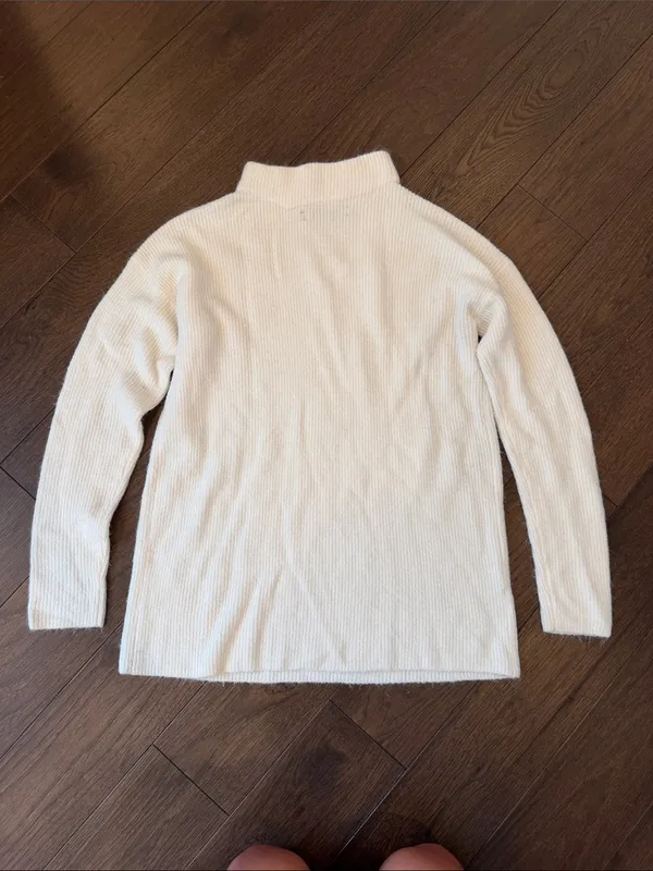 LOFT Cream Ribbed Turtleneck Sweater Size Small - C54-135 - Image 6