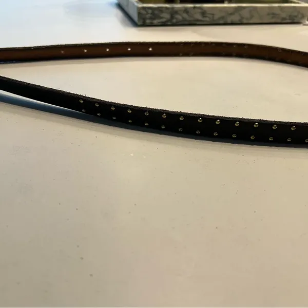 Gap Black Studded Belt with Gold Buckle - Image 3