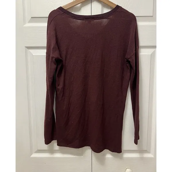 Wilfred Wilfred Burgundy Fragon V Neck Long Sleeve Lightweight Sweater Sz‎ S - Image 6