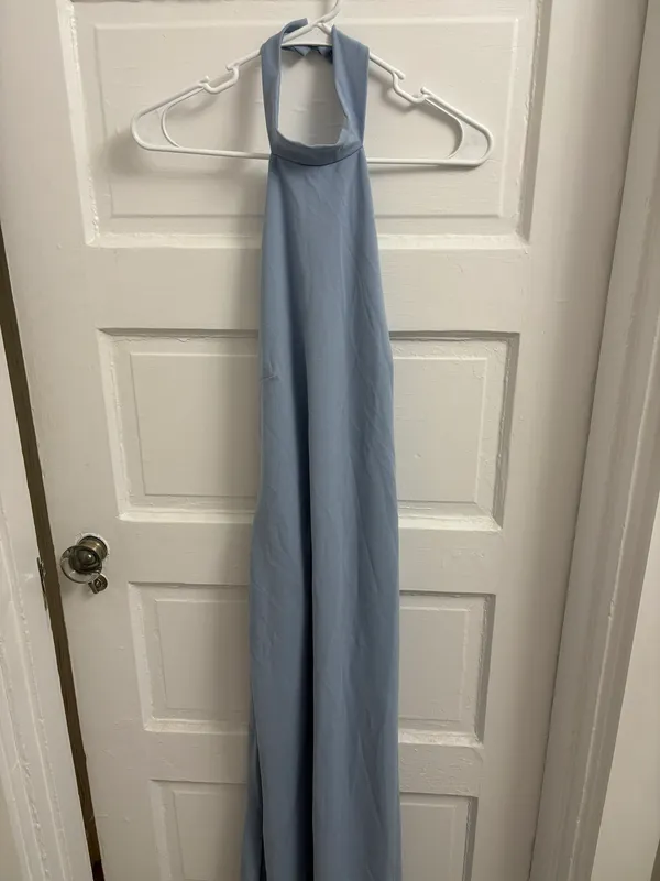 parthea Baby Blue Halter Formal Dress - Image 4