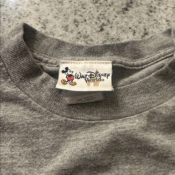 Vintage Walt Disney World‎ Long Sleeve Cotton Gray tshirt adult size XS - Image 4
