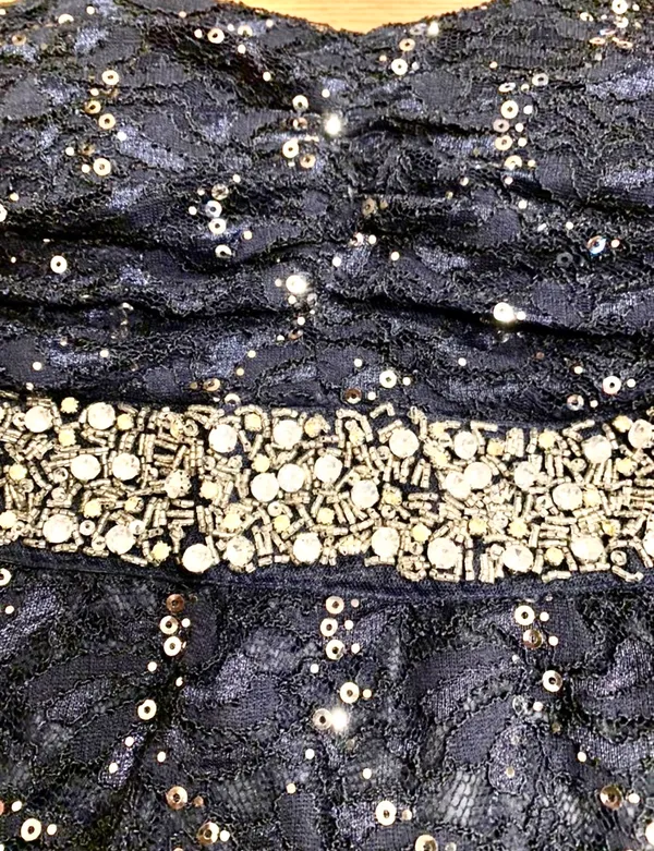 My michelle strapless navy blue rhinestone-embellished cocktail dress size 7 - Image 11