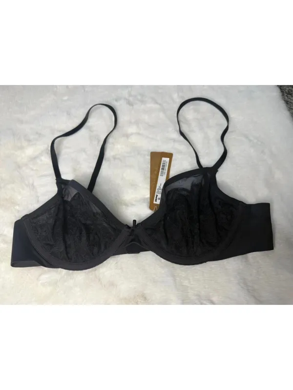 SKIMS Lace Demi Bra Onyx 34B NWT Sister Size 36a - Image 7