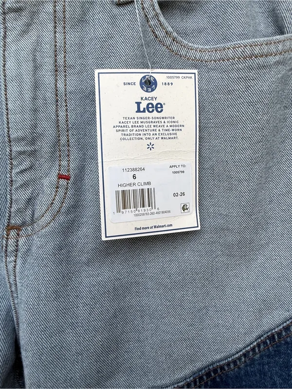 Lee Two-Tone High-Rise Flare Jeans — Light Blue & Dark Blue - Image 4
