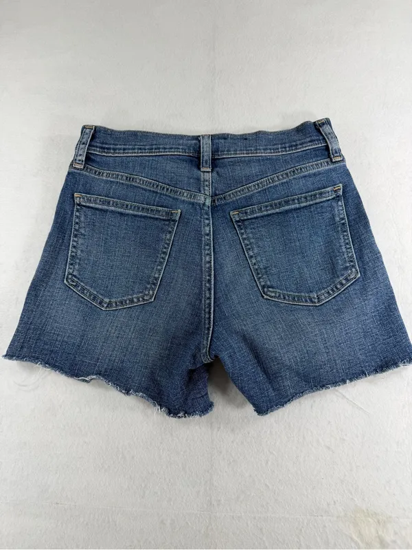 GAP High Rise Denim Cutoff Shorts Size 25 Raw‎ Hem Medium Wash - Image 2