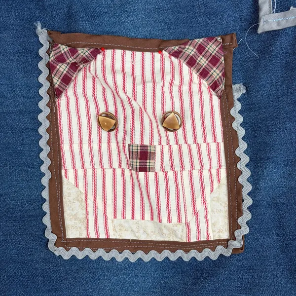 2000s Handmade Patchwork Denim Tote Bag Cottagecore Autumn Whimsy Thanksgiving - Image 7