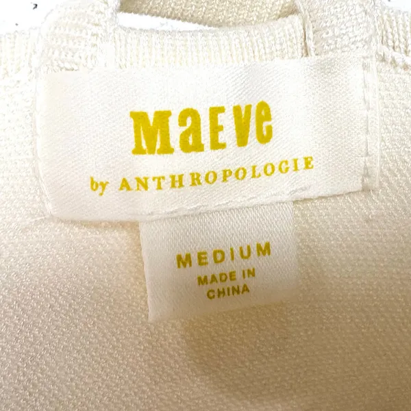 Anthropologie Maeve Bustier Peplum Tank Double Crisscross Straps Ivory Medium - Image 5