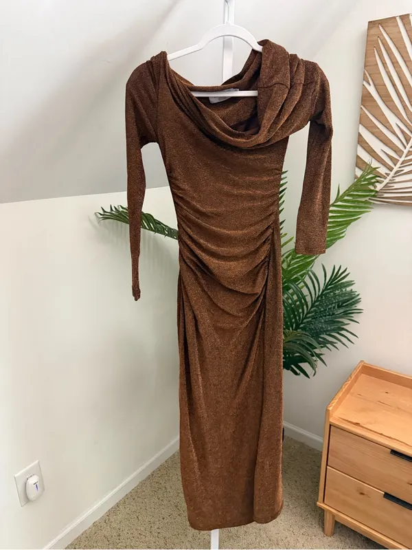 Significant Other Liliana Maxi Dress Chocolate Size US 2 - Image 4