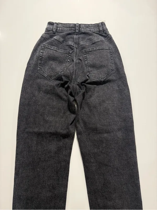 House of CB Bria Distressed High Waist Straight Leg Jeans FadedBlack Slim SizeXS - Image 6