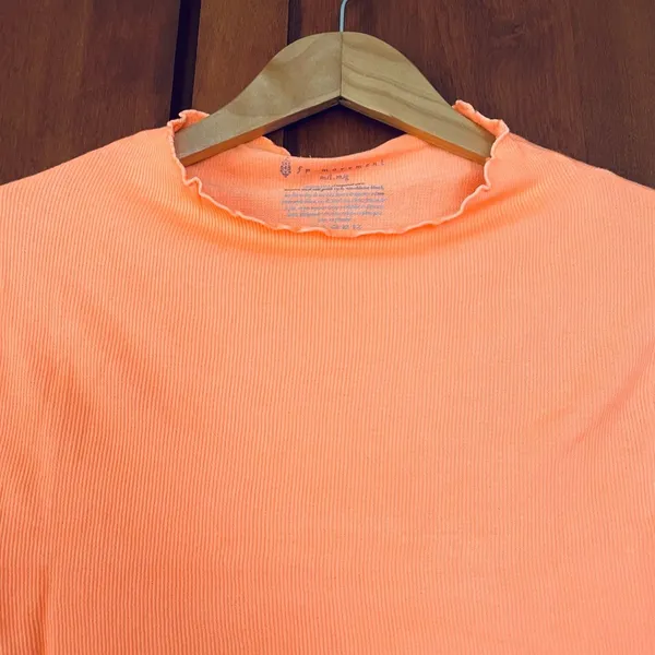 Free People Movement Madeline Crop Tee Shirt Orange Size Medium/Large FLAW - Image 2