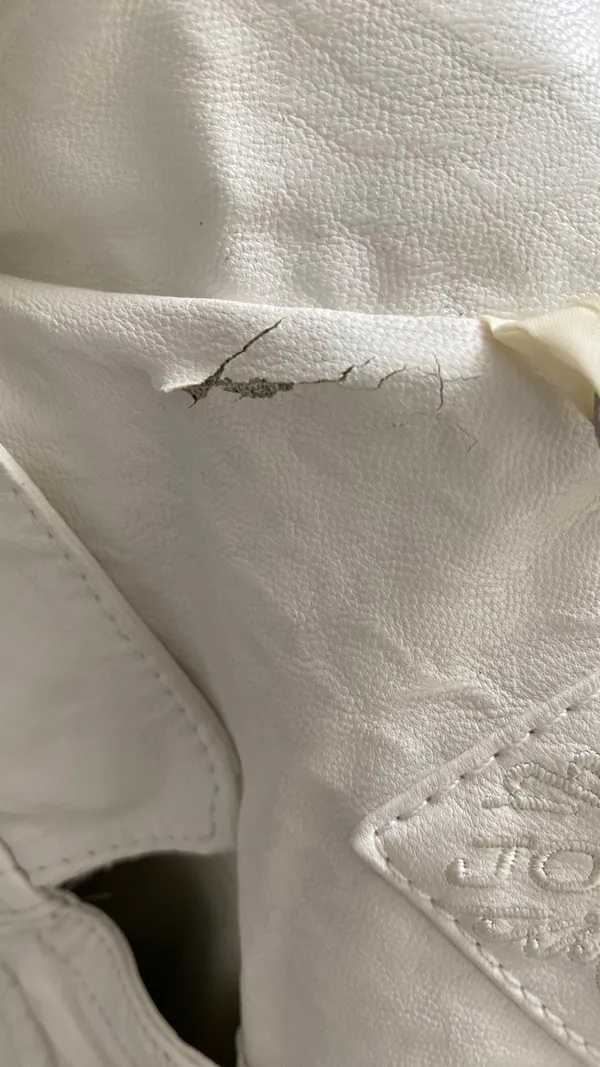 White Leather Jacket Size XL - Image 6