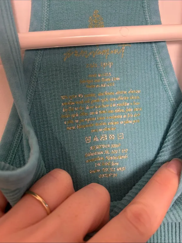 Free People Teal Ribbed Crop Tank - Image 3
