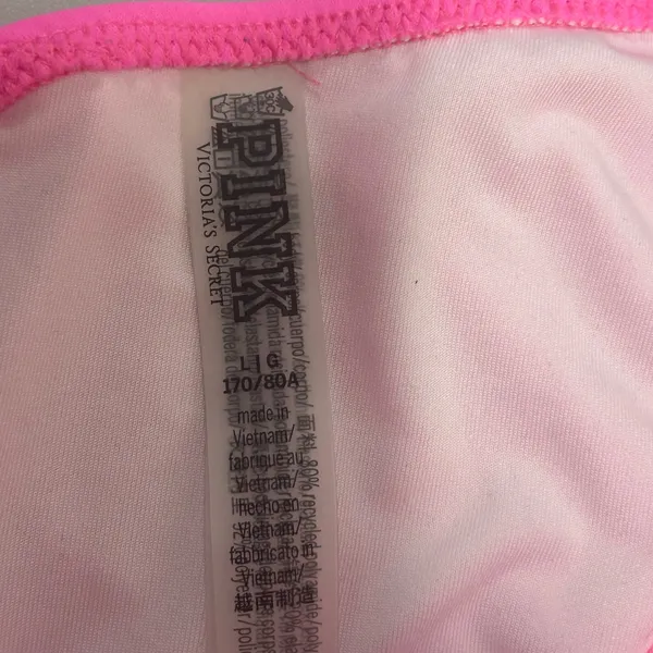 PINK Victoria's Secret Neon Pink V-Front High Leg Bikini Bottom Large NWT - Image 3