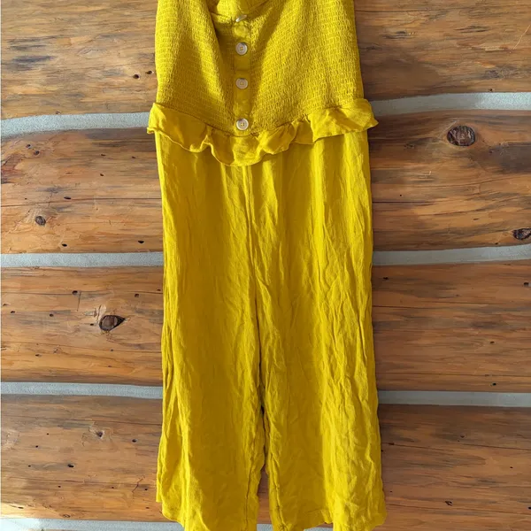 Loft Smocked Strapless Cropped Jumpsuit size XXL - Image 2