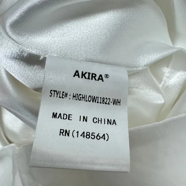 NWT‎ Akira Once Upon A Dream Ruffle Assymetric Maxi Skirt White Large Low High - Image 10