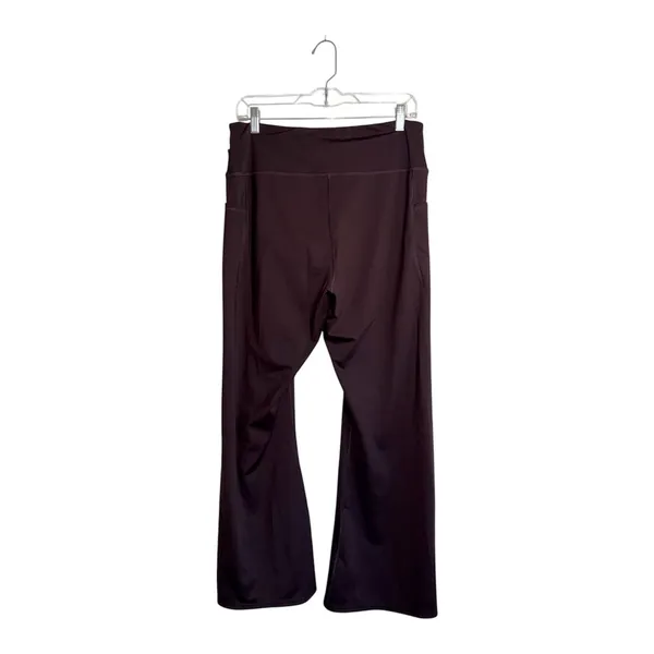 Maurices Smooth Crossover Flare Leggings Brown High Rise Large Short - Image 6