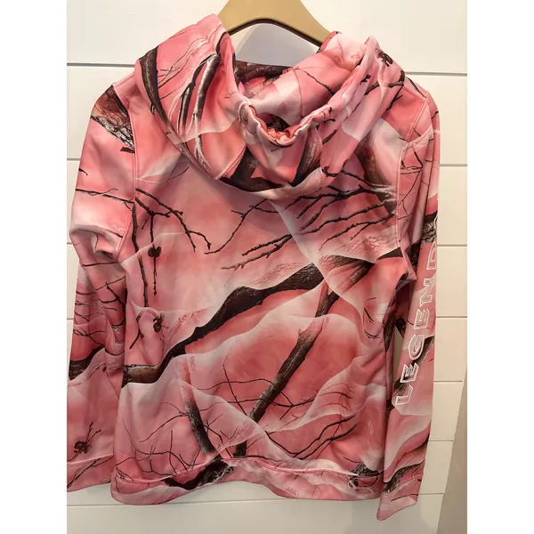 Legendary Whitetails Pink Camo Quarter Zip Hoodie Women's Medium Fleece Lined‎ - Image 6