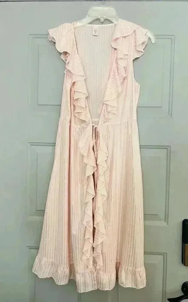 Victoria's Secret raffle kimono soft pink and rose gold color NNT BEAUTIFUL IN PERSON - Image 5