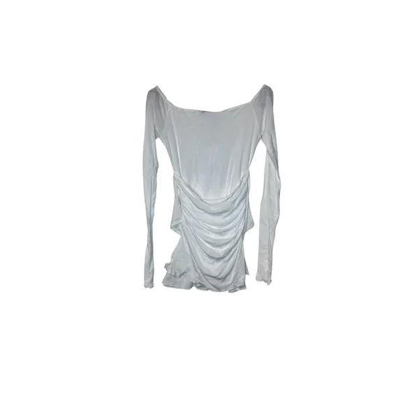 Zara Women‎ Top Semi Sheer Layered Boatneck Long Sleeve White Cotton Small NWT - Image 11