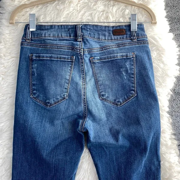 Enjean Denim Co Blue Denim Jeans Distressed Skinny Raw Hem Y2k Grunge Mallcore - Image 6