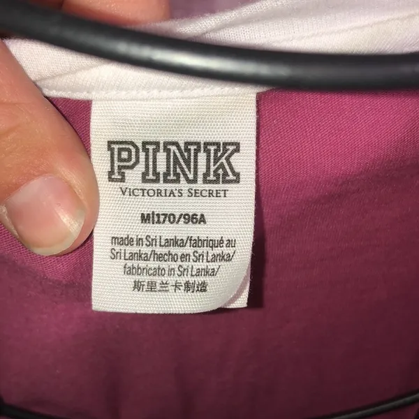 Victoria’s Secret PINK 3/4 sleeve shirt pink and white size medium causal shirt‍ - Image 3