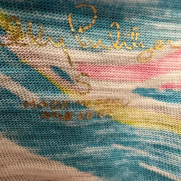 Pink Blue Etta Top Carnival Coral Womens Size Small V Neck - Image 6
