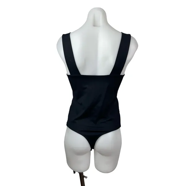 Abercrombie & Fitch Women's Black Square Neck Tank Thong Bodysuit Top Size M - Image 4