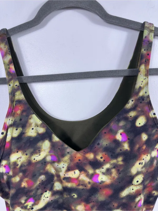 Lululemon Align‎ Tank Top Soft Focus Splatter Green Multi Size 10 Built-In Bra - Image 5