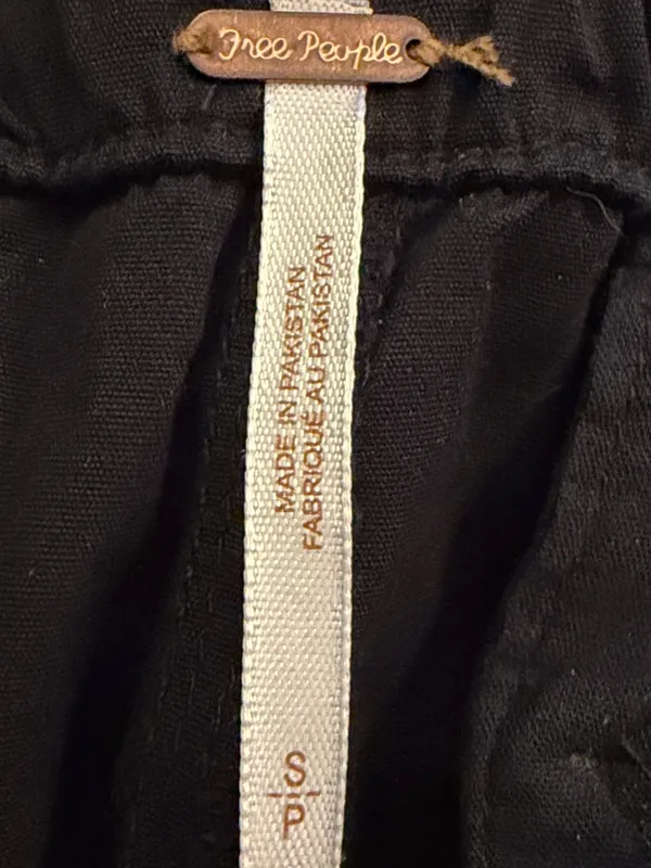 Free People Black Parachute Pants Ruched Leg Drawstring Cargo Joggers Size Small - Image 8