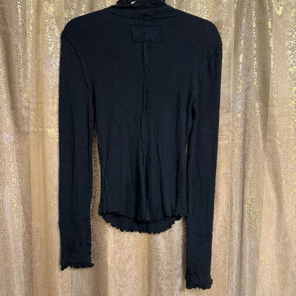 We The Free People Sara Pointelle Turtleneck Stretchy Modal Medium - Image 2