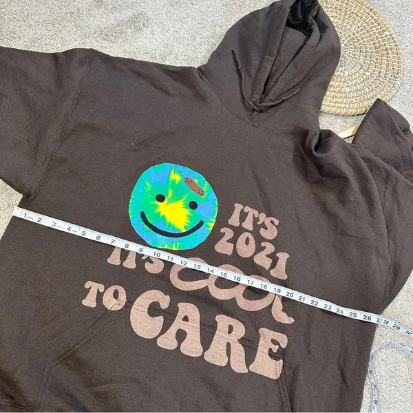 Lonely Ghost Women’s Sweatshirt Hoodie Pullover It’s Cool To Care 2021 Brown XXL - Image 13