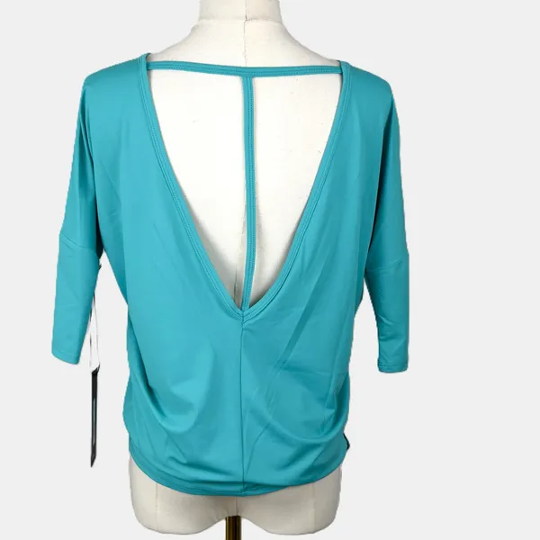 K-Deer Microflex T-Back Aqua Top NWT Small Athleisure Yoga Workout - Image 3