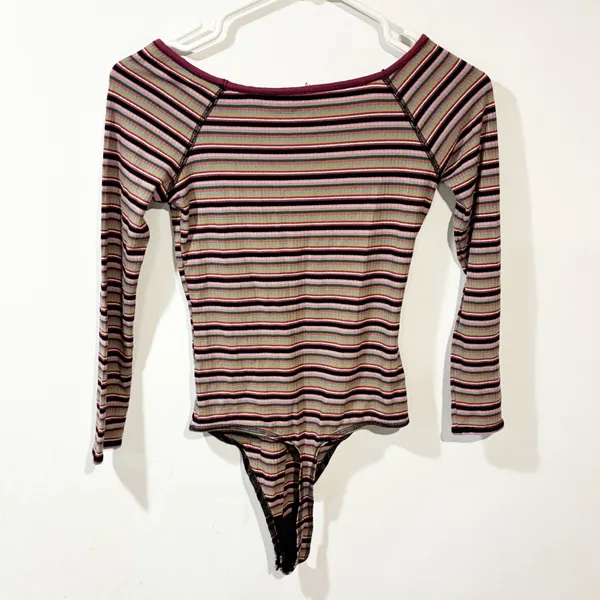 Free People Intimately Women's Put A Stripe On It Thong‎ Bodysuit Size XS - Image 6