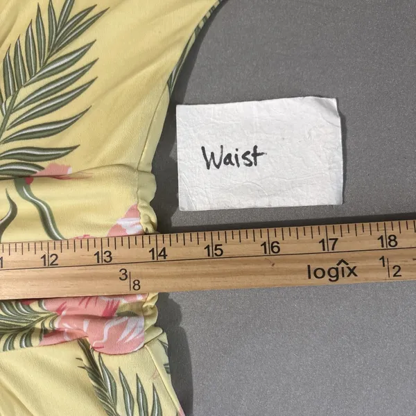 IMAN Maxi Dress Size Medium Petite Yellow Tropical Floral Summer Vacation Resort - Image 11