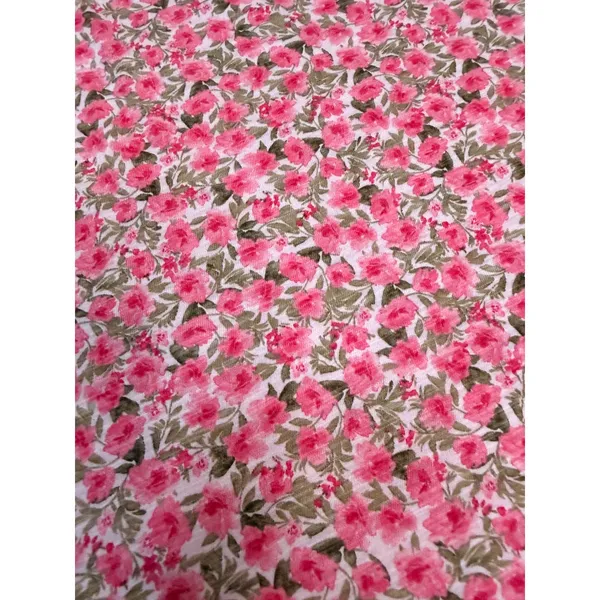 Pink Floral Cotton Tee Rose Print Short Sleeve Top Old Navy M Cottagecore - Image 6